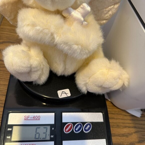 Russ Berrie Prayer Bear Angel Wing Cross 7" Russ Baby Cream Plush Stuffed Animal - Picture 11 of 11